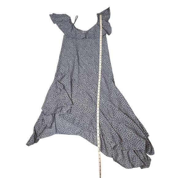 Ces Femme Asymmetrical Hem Purple Gray Dress Womens Medium Animal Print Cheetah - Picture 8 of 8